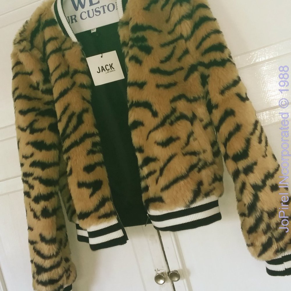 Tiger Print Faux Fur Short Jacket rare find